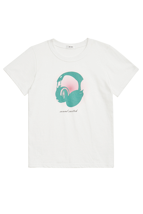 big headset t-shirt white자체브랜드